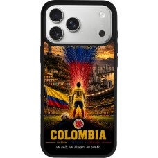 Coque iPhone 17 Pro Max - Silicone rigide noir Football Colombie splash 2026