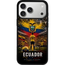 Coque iPhone 17 Pro Max - Silicone rigide noir Football Équateur splash 2026
