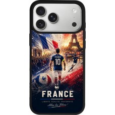 Coque iPhone 17 Pro Max - Silicone rigide noir Football France splash 2026