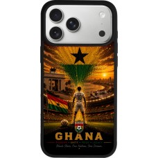 Coque iPhone 17 Pro Max - Silicone rigide noir Football Ghana splash 2026
