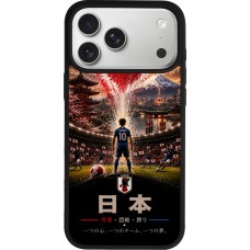 Coque iPhone 17 Pro Max - Silicone rigide noir Football Japon splash 2026