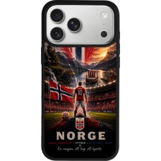 Coque iPhone 17 Pro Max - Silicone rigide noir Football Norvège splash 2026