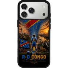 Coque iPhone 17 Pro Max - Silicone rigide noir Football République démocratique du Congo splash 2026