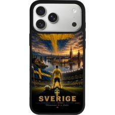 Coque iPhone 17 Pro Max - Silicone rigide noir Football Suède splash 2026