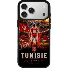Coque iPhone 17 Pro Max - Silicone rigide noir Football Tunisie splash 2026