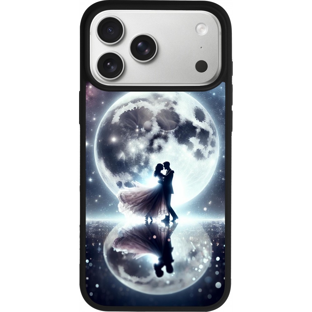 iPhone 17 Pro Max Case Hülle - Silikon schwarz Valentin 2024 Liebe unter dem Mond