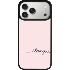 iPhone 17 Pro Max Case Hülle - Silikon schwarz Valentine 2023 i love you writing
