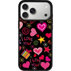 iPhone 17 Pro Max Case Hülle - Silikon schwarz Valentine 2023 love symbols