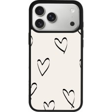 iPhone 17 Pro Max Case Hülle - Silikon schwarz Valentine 2023 minimalist hearts