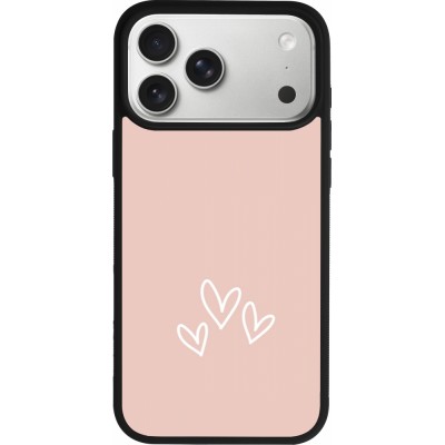 iPhone 17 Pro Max Case Hülle - Silikon schwarz Valentine 2023 three minimalist hearts