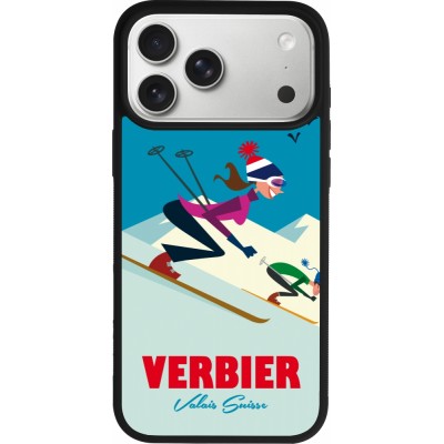 iPhone 17 Pro Max Case Hülle - Silikon schwarz Verbier Ski Downhill