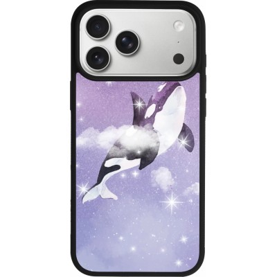 iPhone 17 Pro Max Case Hülle - Silikon schwarz Whale in sparking stars