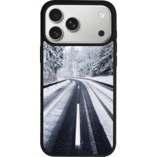 iPhone 17 Pro Max Case Hülle - Silikon schwarz Winter 22 Snowy Road