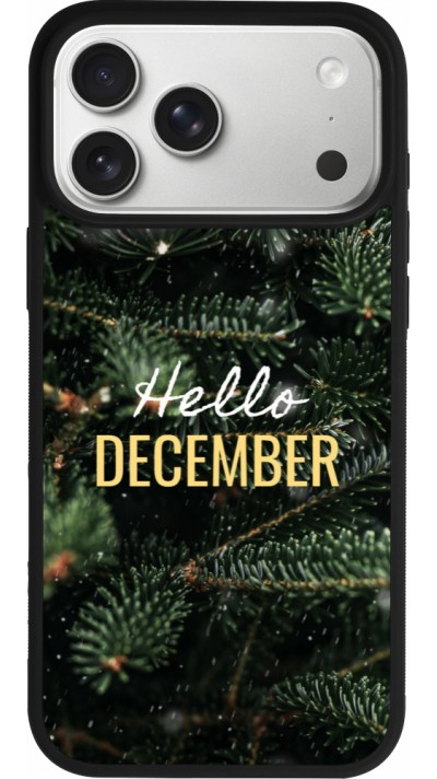 Coque iPhone 17 Pro Max - Silicone rigide noir Winter 25 Winter hello december