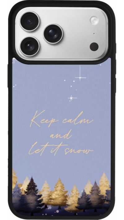 Coque iPhone 17 Pro Max - Silicone rigide noir Winter 25 Winter illustration of trees