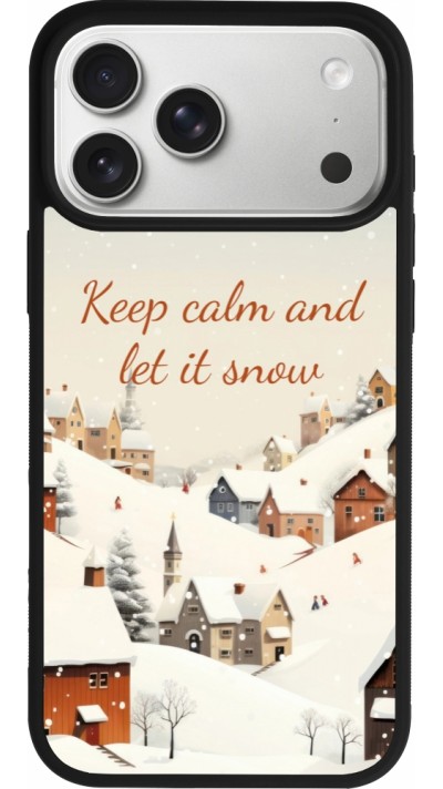 Coque iPhone 17 Pro Max - Silicone rigide noir Winter 25 Winter Keep calm and let it snow