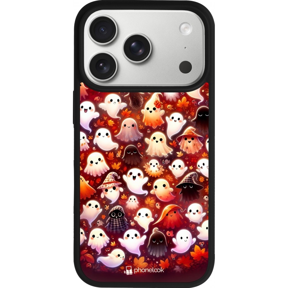 iPhone 17 Pro Case Hülle - Silikon schwarz Gespenster Herbst niedlich