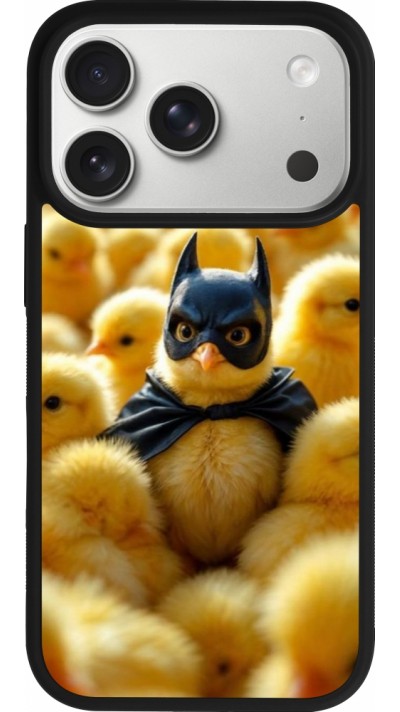 Coque iPhone 17 Pro - Silicone rigide noir Easter 2026 Chicken Batman