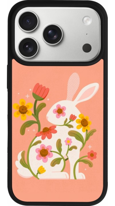 Coque iPhone 17 Pro - Silicone rigide noir Easter 2026 Rabbit collage