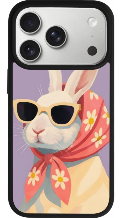 Coque iPhone 17 Pro - Silicone rigide noir Easter 2026 Rabbit with scarf
