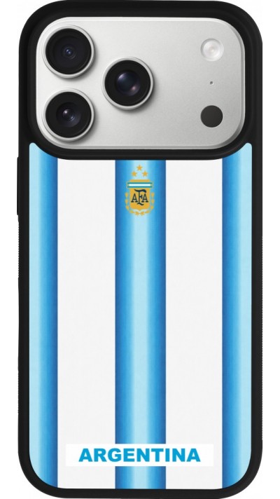 iPhone 17 Pro Case Hülle - Silikon schwarz Argentinien 2026 personalisierbares Fussballtrikot