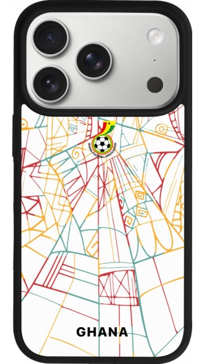 Coque iPhone 17 Pro - Silicone rigide noir Maillot de football Ghana 2026 personnalisable