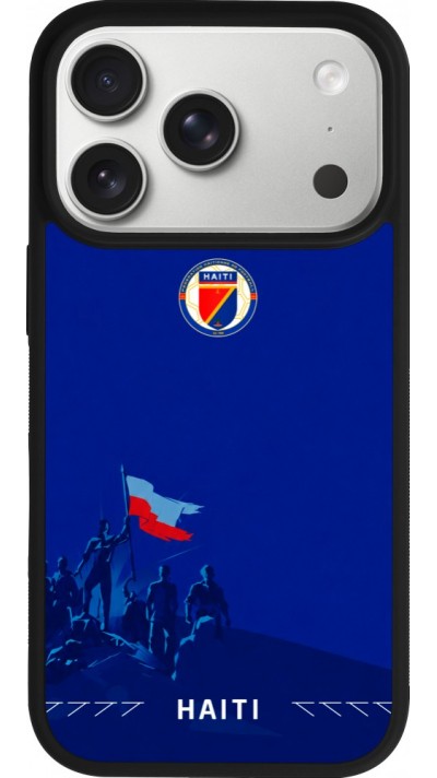 iPhone 17 Pro Case Hülle - Silikon schwarz Haiti 2026 personalisierbares Fussballtrikot