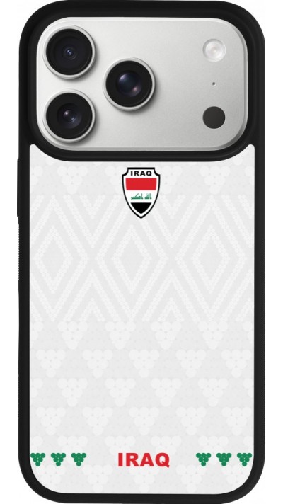 iPhone 17 Pro Case Hülle - Silikon schwarz Irak 2026 personalisierbares Fussballtrikot