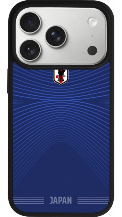 Coque iPhone 17 Pro - Silicone rigide noir Maillot de football Japon 2026 personnalisable
