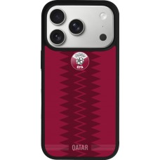 iPhone 17 Pro Case Hülle - Silikon schwarz Qatar 2026 personalisierbares Fussballtrikot