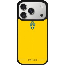iPhone 17 Pro Case Hülle - Silikon schwarz Schweden 2026 personalisierbares Fussballtrikot
