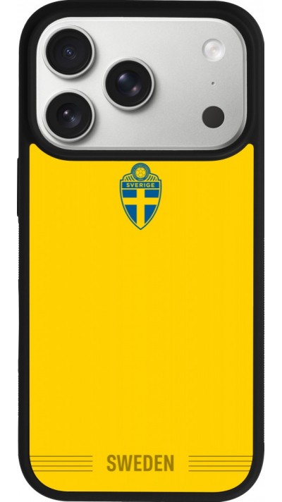 iPhone 17 Pro Case Hülle - Silikon schwarz Schweden 2026 personalisierbares Fussballtrikot