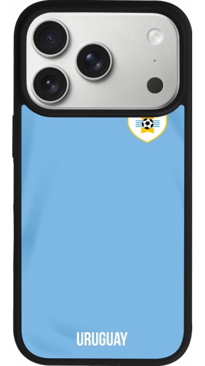 iPhone 17 Pro Case Hülle - Silikon schwarz Uruguay 2022 personalisierbares Fussballtrikot