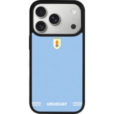 iPhone 17 Pro Case Hülle - Silikon schwarz Uruguay 2026 personalisierbares Fussballtrikot