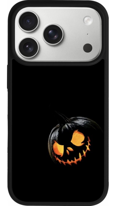 Coque iPhone 17 Pro - Silicone rigide noir Halloween 2023 discreet pumpkin