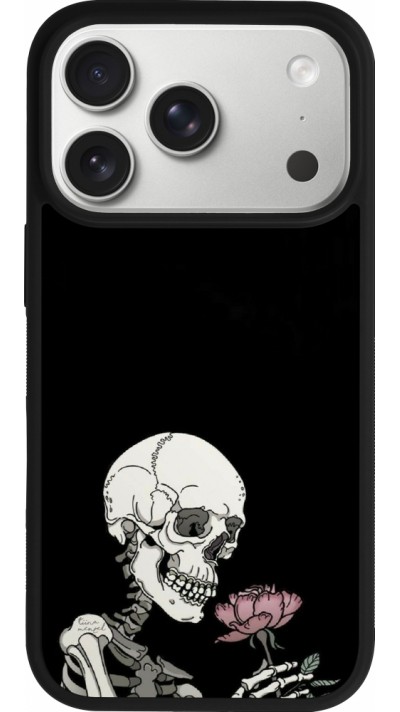 Coque iPhone 17 Pro - Silicone rigide noir Halloween 2023 rose and skeleton