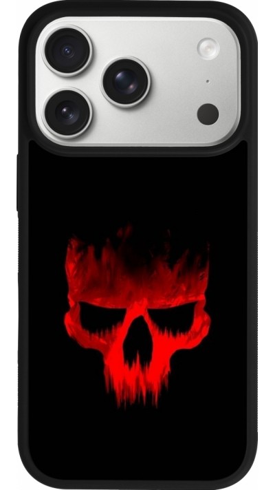 Coque iPhone 17 Pro - Silicone rigide noir Halloween 2023 scary skull