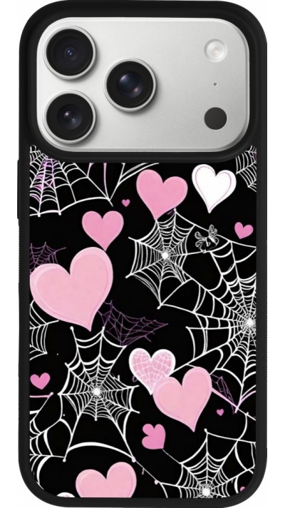 Coque iPhone 17 Pro - Silicone rigide noir Halloween 2024 girly