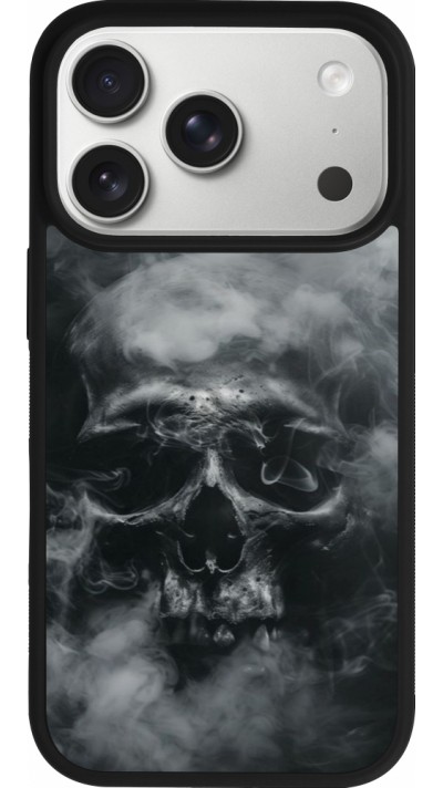Coque iPhone 17 Pro - Silicone rigide noir Halloween 2024 smoky skull