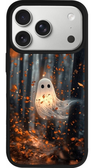 Coque iPhone 17 Pro - Silicone rigide noir Halloween 2025 Ghost in the forest