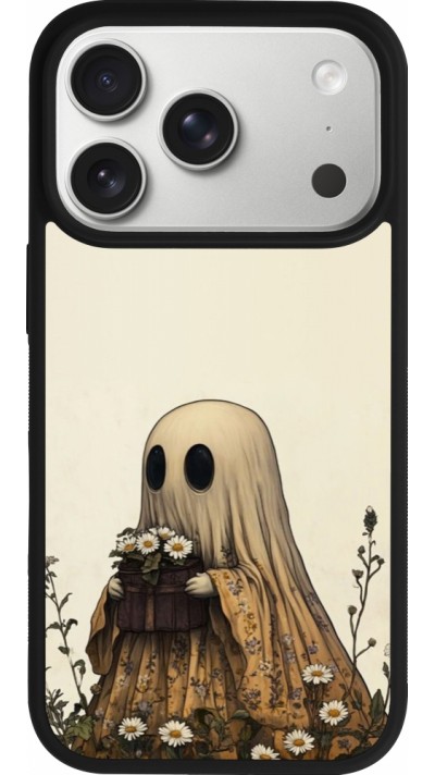 Coque iPhone 17 Pro - Silicone rigide noir Halloween 2025 Ghost gardener