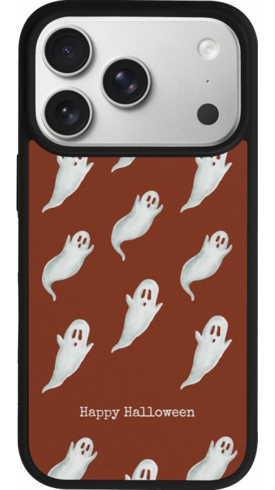 Coque iPhone 17 Pro - Silicone rigide noir Halloween 2025 Pattern of ghosts