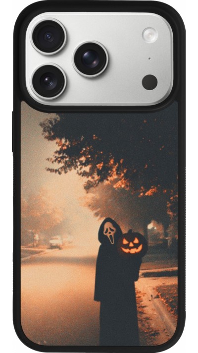 Coque iPhone 17 Pro - Silicone rigide noir Halloween 2025 Scream