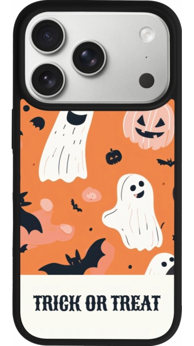 Coque iPhone 17 Pro - Silicone rigide noir Halloween 2025 Trick treat