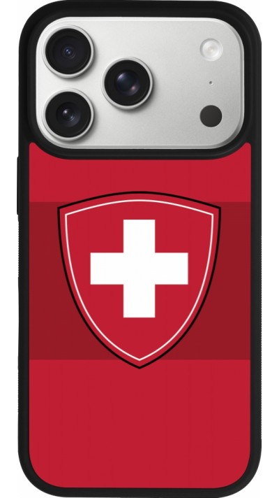 Coque iPhone 17 Pro - Silicone rigide noir Hockey World Championship Ecusson Suisse