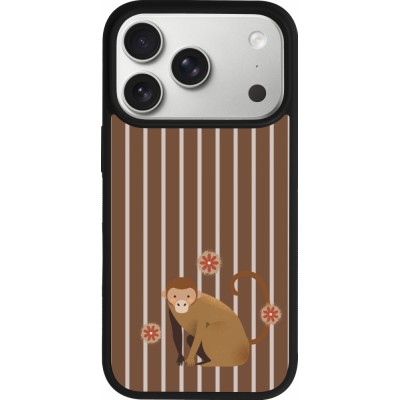 iPhone 17 Pro Case Hülle - Silikon schwarz Monkey with stripes
