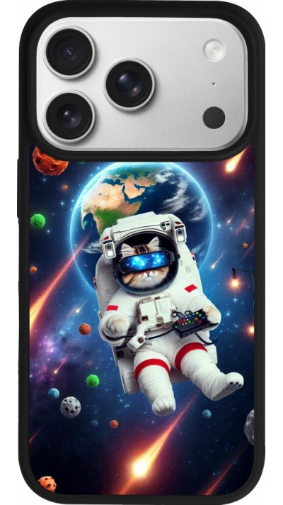 iPhone 17 Pro Case Hülle - Silikon schwarz VR SpaceCat Odyssee