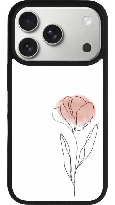 iPhone 17 Pro Case Hülle - Silikon schwarz Spring 23 minimalist flower