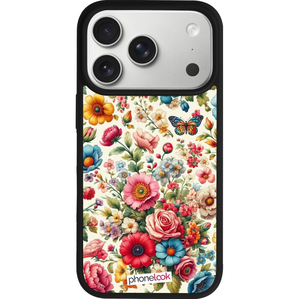 iPhone 17 Pro Case Hülle - Silikon schwarz Spring 25 fruehling bluetend