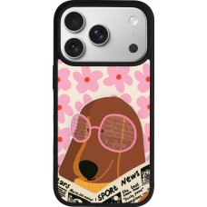 iPhone 17 Pro Case Hülle - Silikon schwarz Dog with newspaper Spring 2026